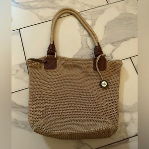 The Sak Cambrian crochet tan tote